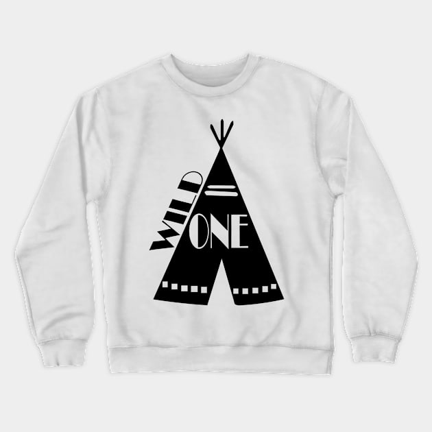 Teepee First Birthday Crewneck Sweatshirt by wewewopo